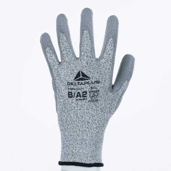 Mănușă tricotată cu strat protector - Econocut - PU - Calibru : 13 - Pungă de 3, culori: Gri