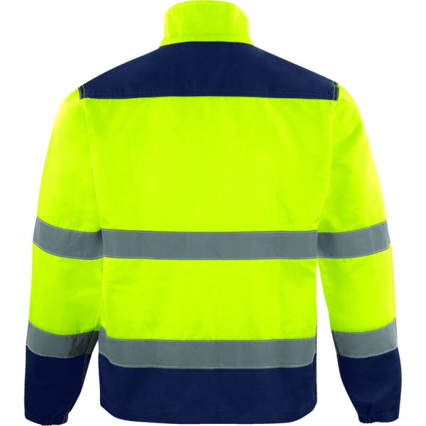 Jachetă de lucru de înaltă vizibilitate -  Twill - 80% poliester 20% bumbac - 240 g/m², culori: Galben fluorescent-Bleumarin, Portocaliu fluorescent-Bleumar