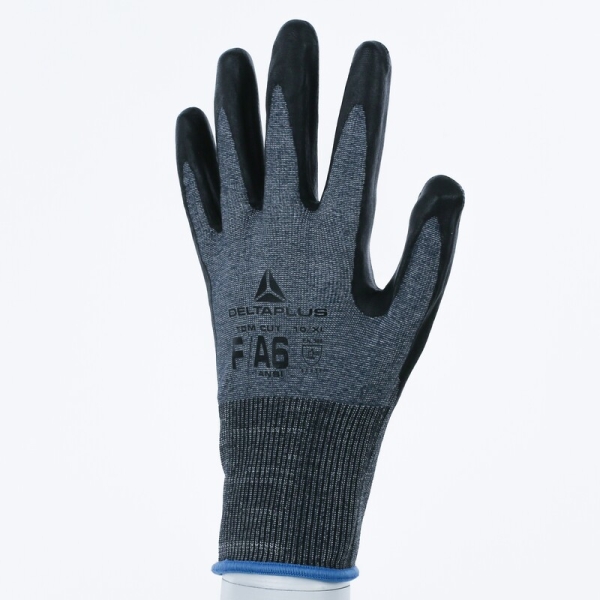 Mănușă tricotată cu strat protector - Xtremcut - Spumă de polimer apă - Calibru : 18, culori: Bleumarin-Negru