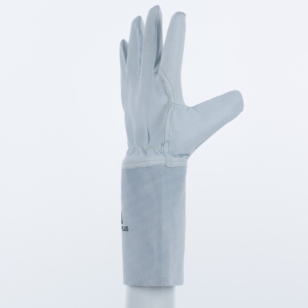 Mănușă preformată palmă piele/dos piele - Capră - Lungime :  350   mm , culori: Gri