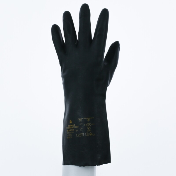 Mănușă impermeabilă fără fixare, cu material polar - Strat dublu de latex/neopren - Lungime :  300   mm , culori: Negru