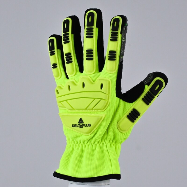 Mănușă preformată palmă material textil/dos material textil, culori: Galben