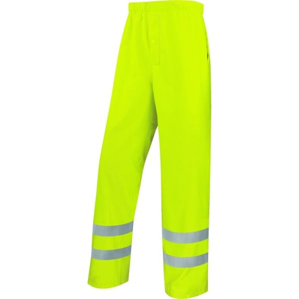 Pantaloni impermeabili, de înaltă vizibilitate -  Susținere - 100% poliester - Acoperire poliuretanică, 200 g/m², culori: Galben fluorescent, Portocaliu fluorescent