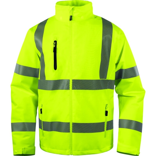 Geacă impermeabilă, de înaltă vizibilitate -  Pânză - 100% poliester - Membrană TPU, 2 straturi laminate | Căptuşeală: Tafta - 100% poliester, culori: Galben fluorescent, Portocaliu fluorescent
