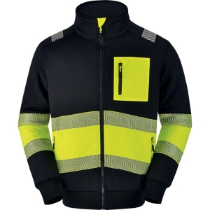 Jachetă cu vizibilitate ridicată -  Fleece - 100% poliester reciclat, culori: Galben fluorescent-Negru, Portocaliu Fluo-Negru