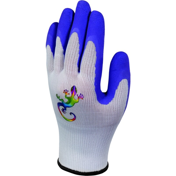 Mănușă tricotată cu strat protector - Poliester - Spumă de latex - Calibru : 13, culoare Alb-Violet
