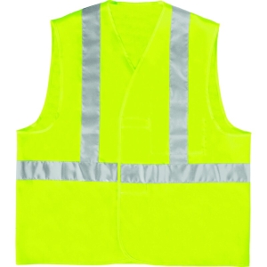 Vestă de avertizare de înaltă vizibilitate -  Tricotaj - 100% poliester, culori: Galben fluorescent, Portocaliu fluorescent