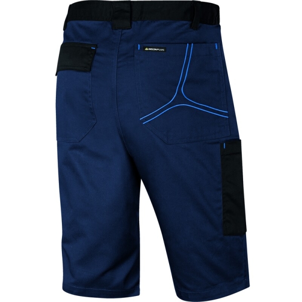 Bermudă de lucru -  Twill - 65% poliester 35% bumbac, culori: Bleumarin-Albastru regal, Gri închis, Gri închis-Galben, Gri-Portocaliu