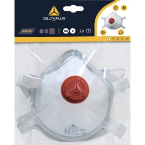 Semimască de unică folosință - Material sintetic nețesut - Pungă de 2, culoare Alb