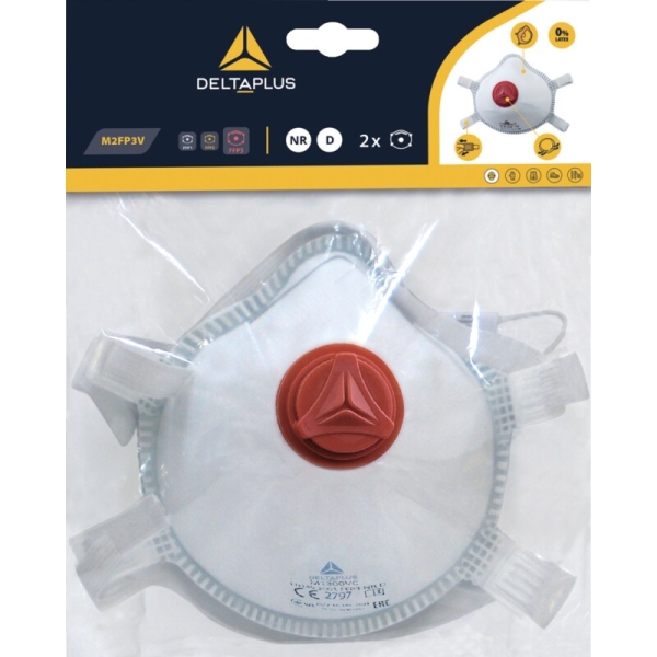 Semimască de unică folosință - Material sintetic nețesut - Pungă de 2, culoare Alb