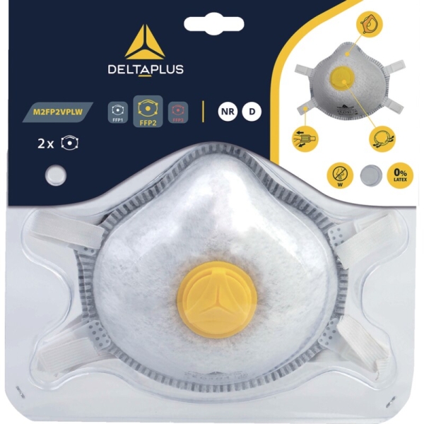 Semimască de unică folosință - Material sintetic nețesut - Pungă de 2, culoare Gri