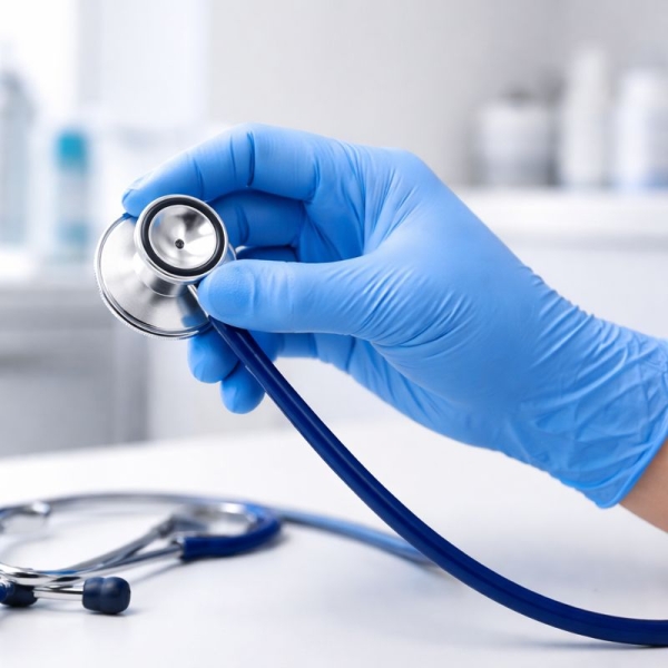 Manusi examinare, nitril, albastre, de unica folosinta, Protect Blue, nepudrate, 100buc / cutie pentru medical, HoReCa, saloane si domeniul industrial, calitate premium