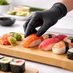 Manusi din nitril negre, nepudrate, certificate Food Contact, Protect Black, 100 buc:cutie