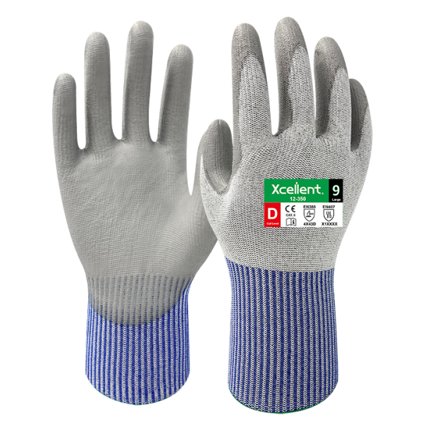 Manusi  COMFORT CUT STAR , tesatura(gauge) 13,  taiere protectie nivel D, Imersie poliuretan pe palma. EN388: 4543 / 4X43D