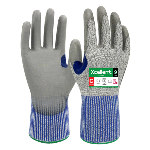 Manusi  COMFORT CUT STAR 2, tesatura(gauge) 13, taiere protectie nivel C,  imersie poliuretan in palma, functie "touch screen". EN388: 4543 / 4X43C