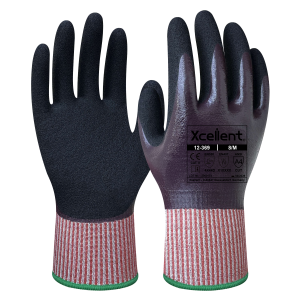Manusi WET GRIP-CUT - repelenta la apa si ulei, tesatura(gauge) 13, imersata total,  durabilitate, protectie taiere nivel D, protectie termica temp contact 100° C. EN388: 4X44D, EN407: X1XXXX