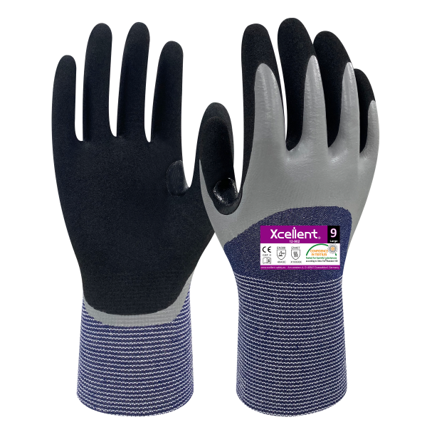 Manusi STEELCLAD-WET, tesatura(gauge) 15, palma cu dubla imersie 3/4, protectie apa si ulei, foarte durabila, protectie taiere C, EN388: 4X43C, EN407: X1XXXX.