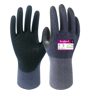 Manusi STEELCLAD-GRIP, tesatura(gauge) 15, imersie palma cu nitril si puncte PVC, rezistenta la abraziune, protectie taiere C, EN388: 4X43C, EN407: X1XXXX.