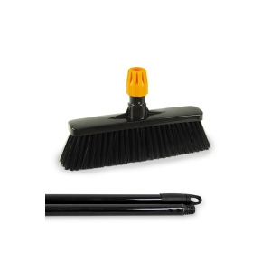 Matura industriala de interior, IGEAX 134/C, cu maner 130 cm, Ø 24 mm, neagra-portocalie