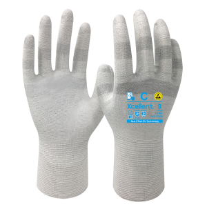 Manusi PRECISION CUT-STAR, ESD tesatura(gauge) 18, second-skin, protecție la tăiere C, imersie cu PU, usoara si flexibila, EN388: 4X43C, EN16350.