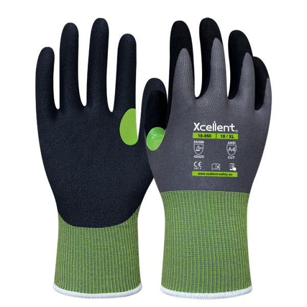 Manusi Diamond - N, tesatura(gauge) 18, second-skin, confort superior, ultra subtire si potrivire perfecta, imersie cu nitril, functie "touch screen", EN388:4X42C.