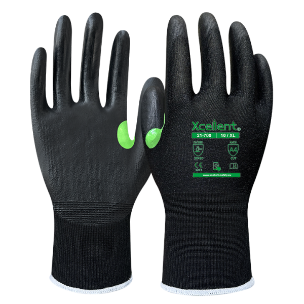 Manusi ZeroCut D, tesatura(gauge) 21, second-skin, protecție la tăiere D, imersie PU pe palma, extrem de subtire, foarte confortabila si cu potrivire perfecta, EN388: 3X42D.