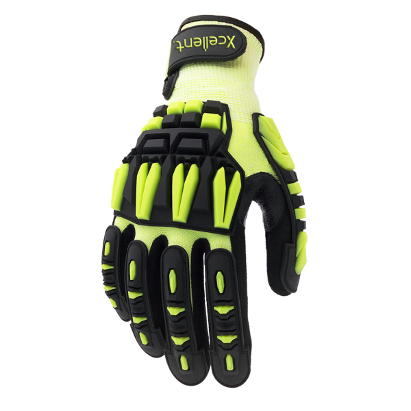 Manusi GLOVINATOR - tesatura(gauge) 15,  protectie impact, taiere(C), vibratii si contact(100° C), imersie nitril nisipos, EN388: 4X43CP, EN407: X1XXXX.