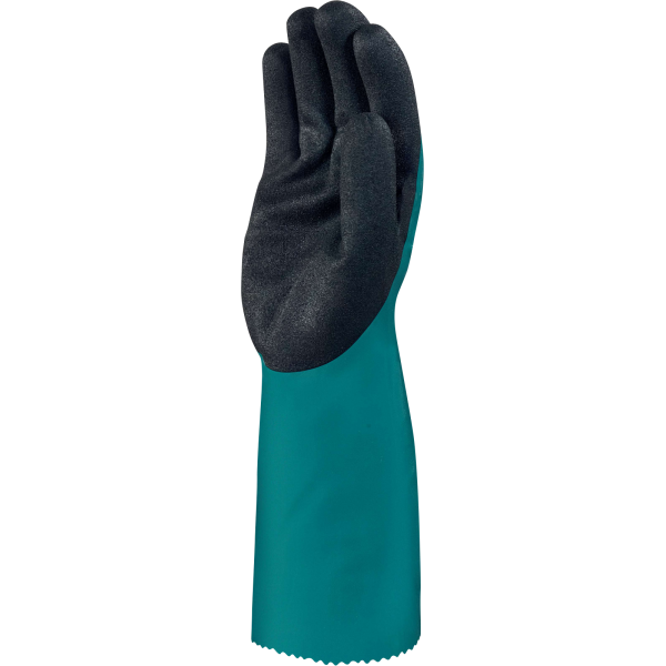 Manusi protectie chimica Delta Plus CHEMSAFE VV835, din material texturat aderent, grosime 1.15 mm, lungime 350 mm