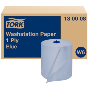 Lavete din hartie pentru stergere Tork Basic paper, 1 strat, albastra, lungime rola de 250 m