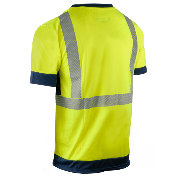 Tricou de înaltă vizibilitate Coverguard KOMO II 5KOM16R – galben fluorescent / bleumarin