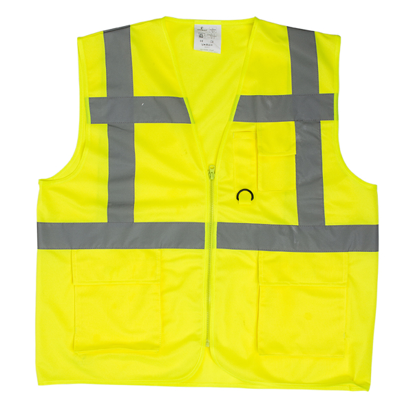 Vesta reflectorizanta Coverguard YARD 7YGMY – galben fluorescent, multifunctionala, Clasa 2