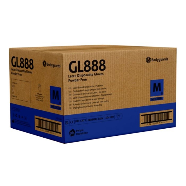 Manusi latex nepudrate de unica folosinta GL888, 0.1 microni grosime, 100/cutie