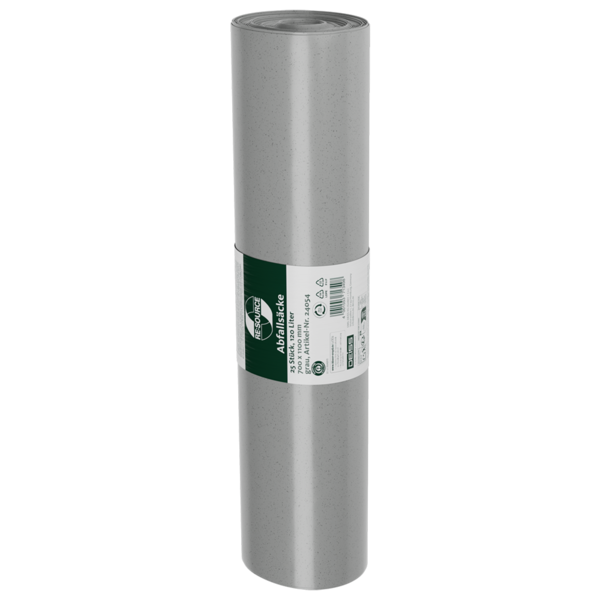 Saci menajeri 120 L, gri, LDPE, 25 buc/rola