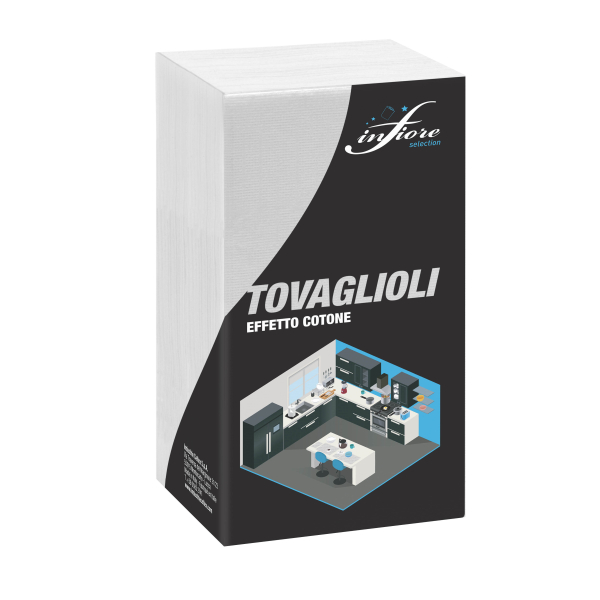 Servetele de masa INFIORE,albe, 2 straturi, 37,5 x 37 cm, pliat 1/8, 44 buc/pachet, 12 pach/bax