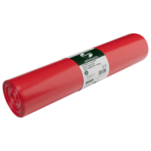 Saci menajeri 120 L,, roșii, LDPE, 700 × 1100 mm25 buc./rolă, 21054