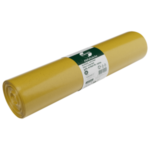 Saci menajeri 120l, galbeni, LDPE, 700 × 1100 mm, galbeni, 25 buc./rola