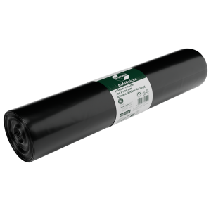 Saci menajeri 120 L, negri, LDPE, 700 × 1100 mm, 25 buc./rola