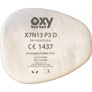 Prefiltru pentru particule Oxyline OxyPRO X7N13 P3 D, reutilizabil, 4 bucati/set