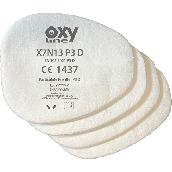 Prefiltru pentru particule Oxyline OxyPRO X7N13 P3 D, reutilizabil, 4 bucati/set