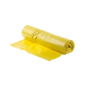 Saci menajeri galbeni 60 L, LDPE, 60 × 80 cm, 15 buc./rola